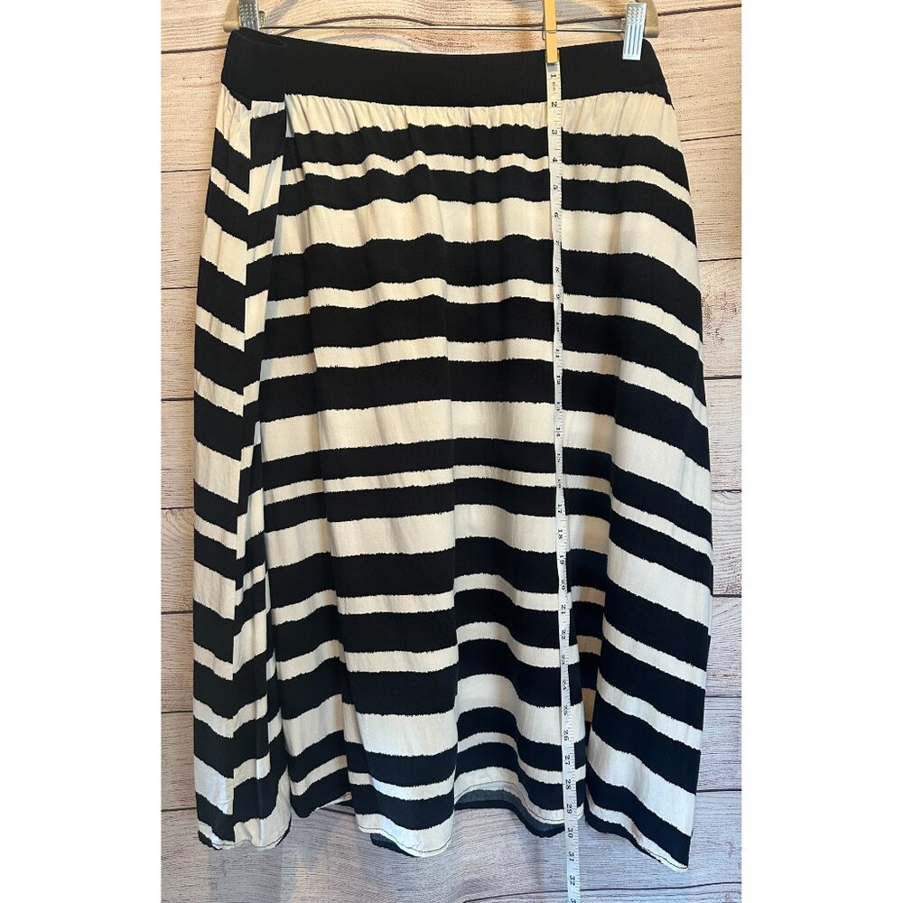 Ava & Viv 3X Striped Midi Skirt Black White Flowy Pull On Plus Size NWOT - Picture 6 of 11